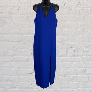 FAVIANA New York Vintage Royal Blue Formal Column Dress / Rhinestone Stones